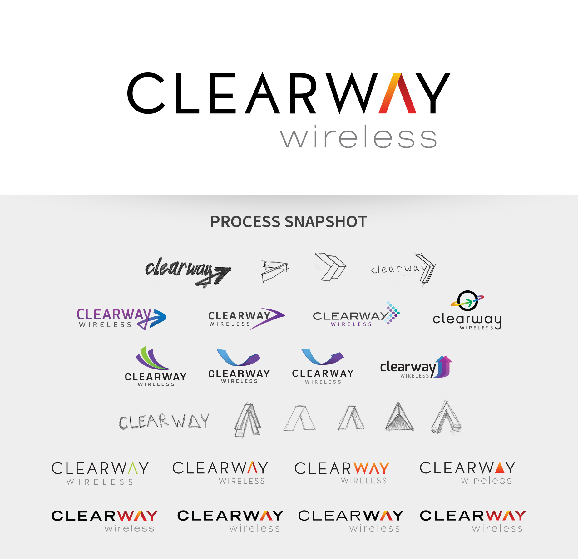 Clearway logo branding and process snapshot