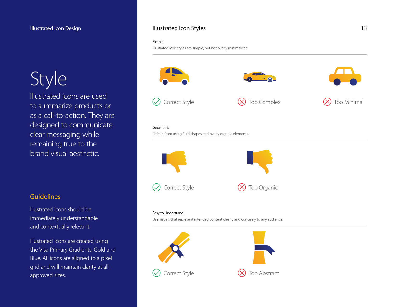 Visa illustrated icons style guide style overview