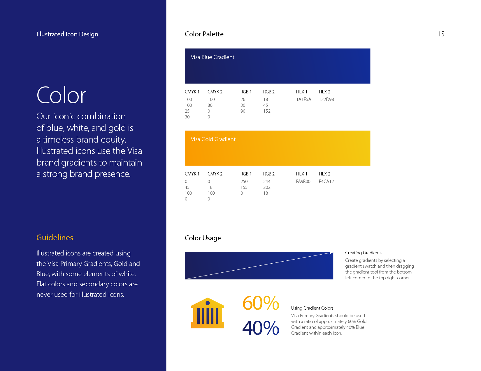 Visa illustrated icons style guide colors
